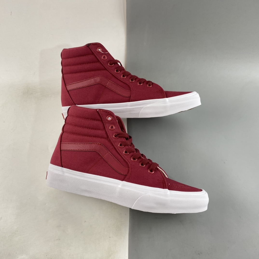 Vans SK8-Hi Vans official wine red canvas high-top vulcanized casual sneakers VN0A38GEMX2