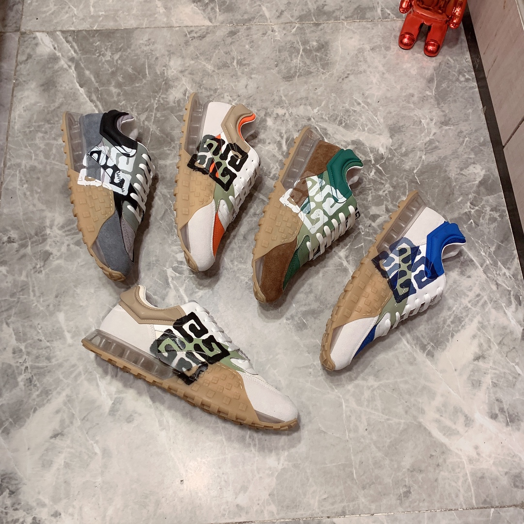 K0      Givenchy 纪梵希   最新爆款休闲鞋，顶端品牌 奢侈～代购，顶级～质量。专柜同卖产品 鞋面選用进口透气原版磨砂牛皮搭配3D打印材质透气羊皮内里精细做工。原版个性时尚柔软橡膠耐磨防滑大底，上脚轻巧舒适，实物拍摄實物更好看， I0 1广州码: 38-44。5色可选