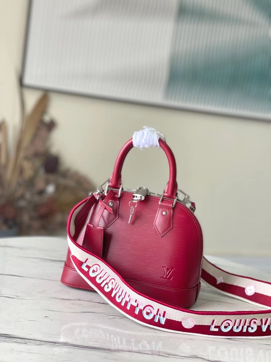 Louis Vuitton LV Alma BB Bags Handbags Burgundy Red Embroidery Epi M20610