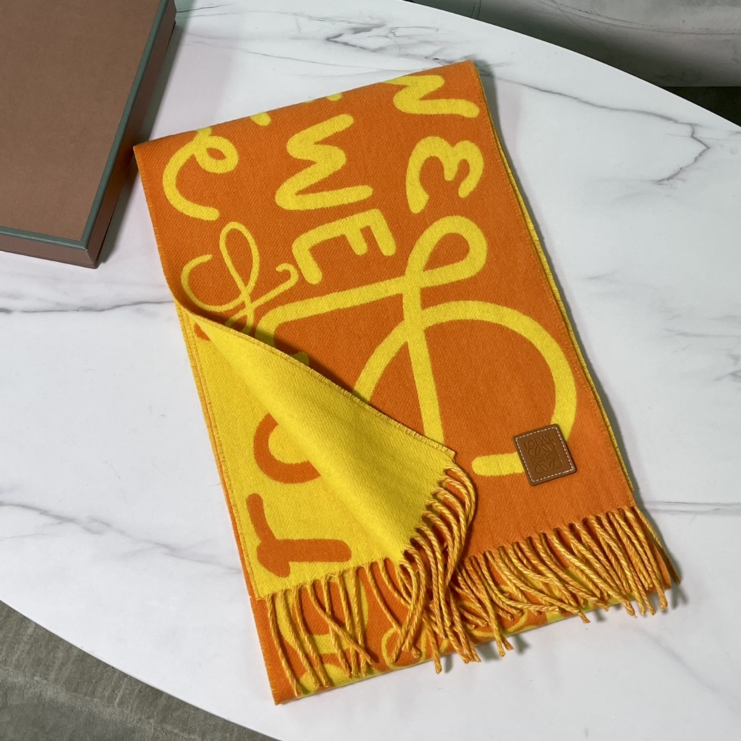 Loewe Scarf Yellow Cashmere Wool Fall Collection