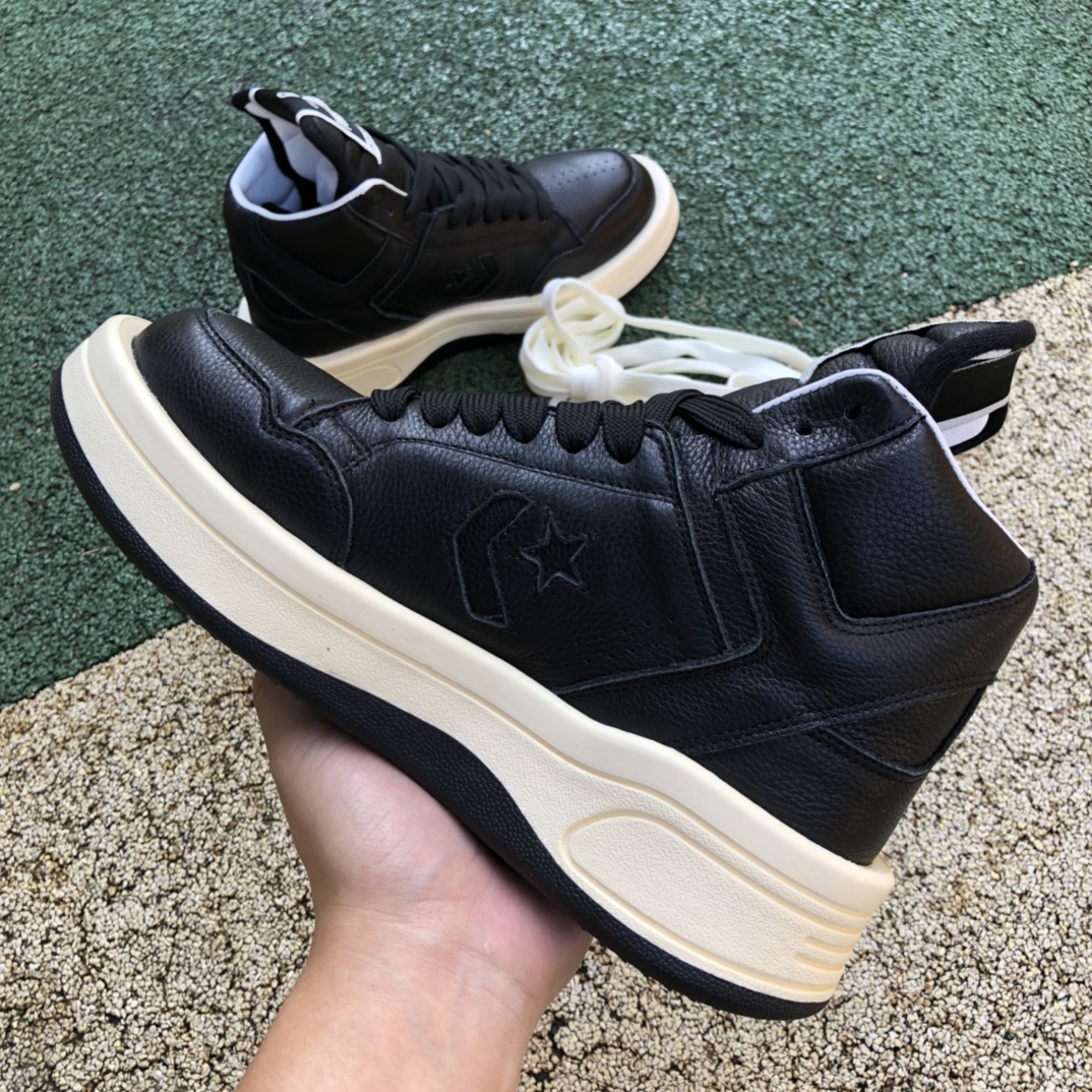 430  Rick Owens DRKSHDW x Converse Turbodrk Weapon 联名款 防滑耐磨 高帮复古篮球鞋 男女同款黑色