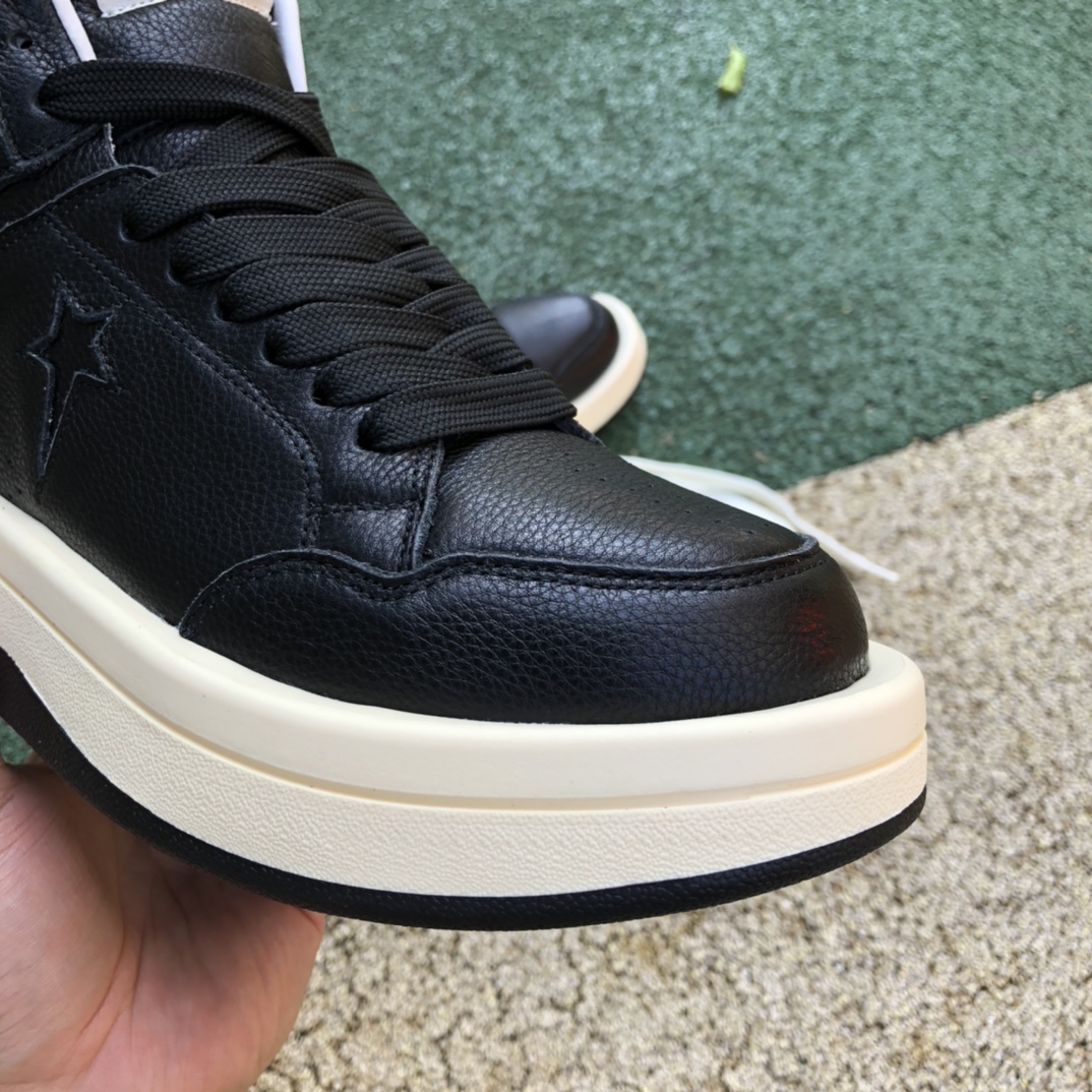 430  Rick Owens DRKSHDW x Converse Turbodrk Weapon 联名款 防滑耐磨 高帮复古篮球鞋 男女同款黑色