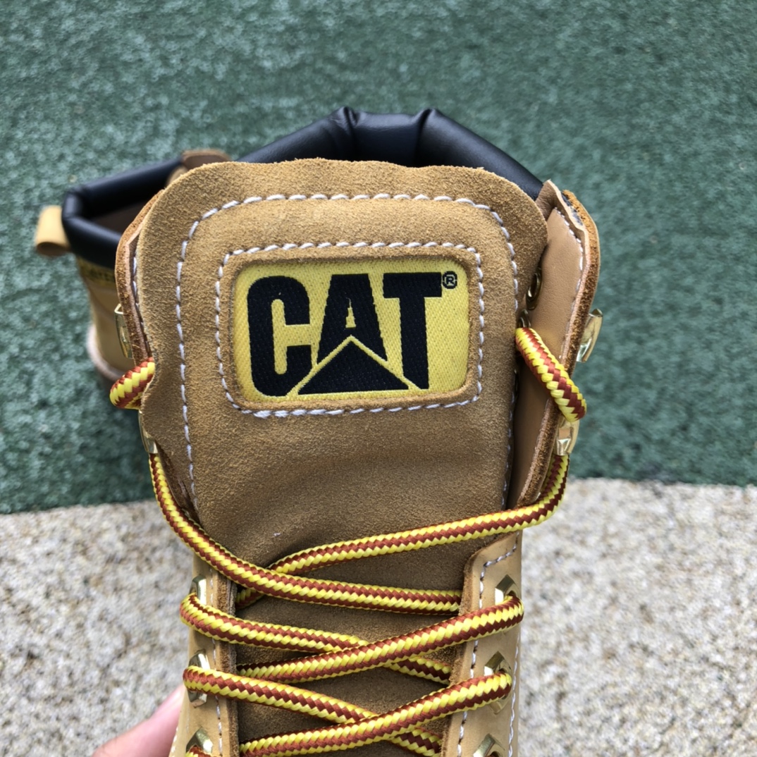 CAT classic rhubarb boots Colorado series high-top outdoor work boots brown yellow