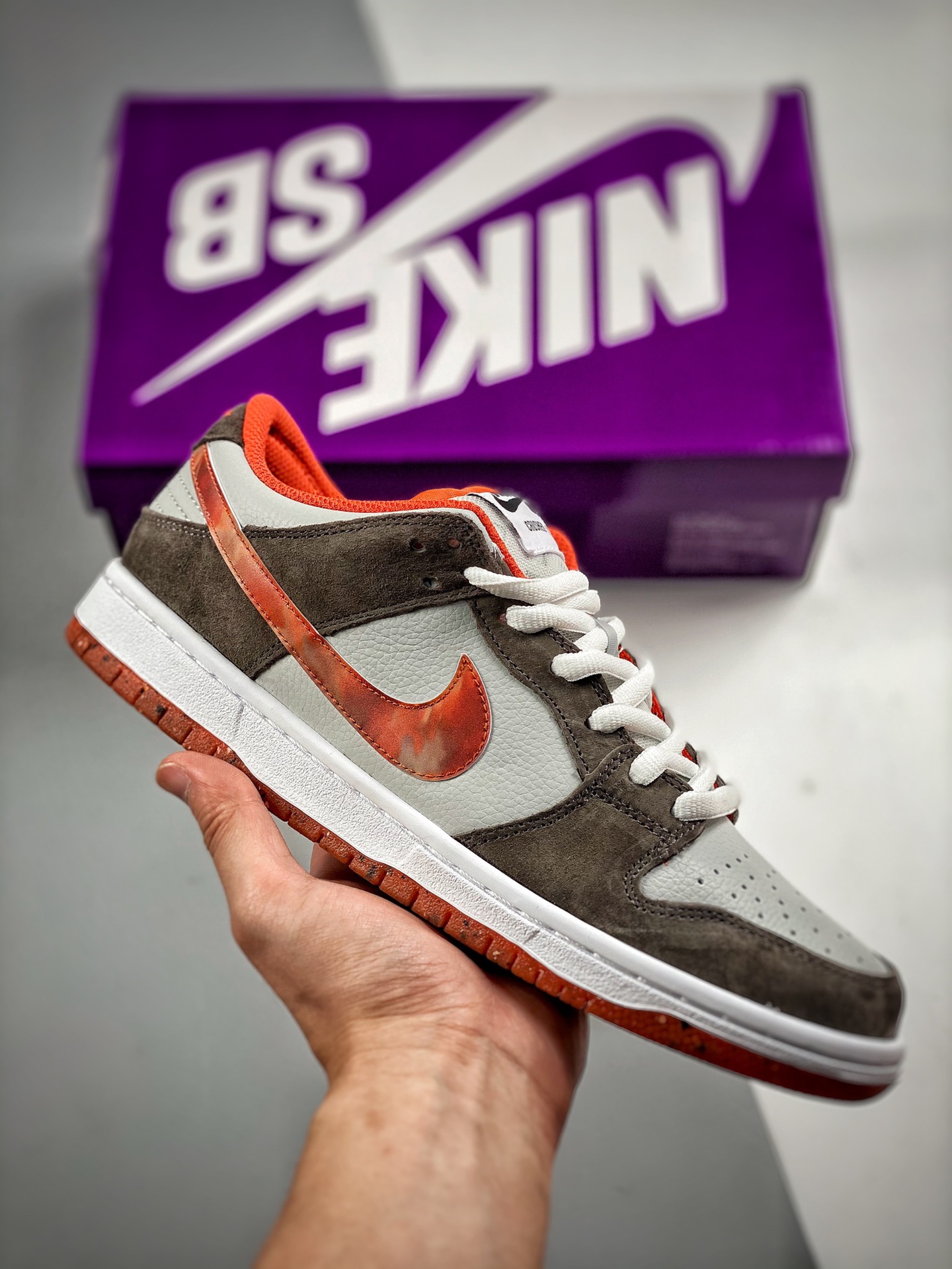 -2 Nk Dunk SB Low Blanco, marrón y naranja, la mejor opción en relación calidad-precio, fotos reales de estreno, materi…