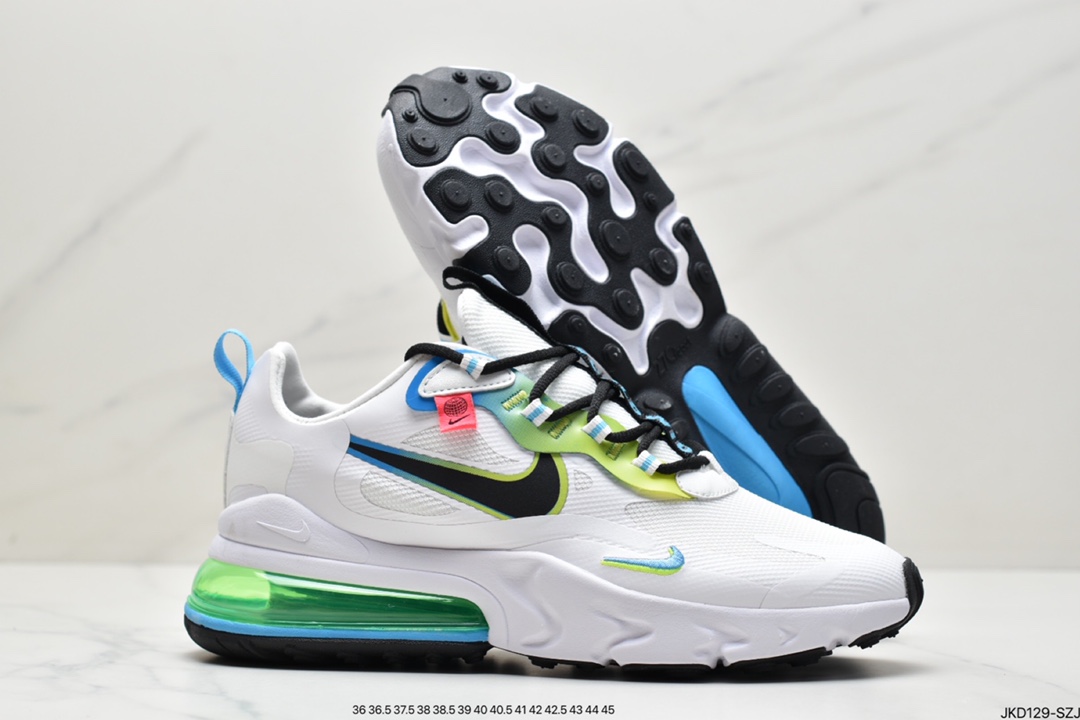 160 耐克Nike Air Max 270 React 270瑞亚赛车系列透气后半掌气垫百搭运动慢跑鞋 CJ0620