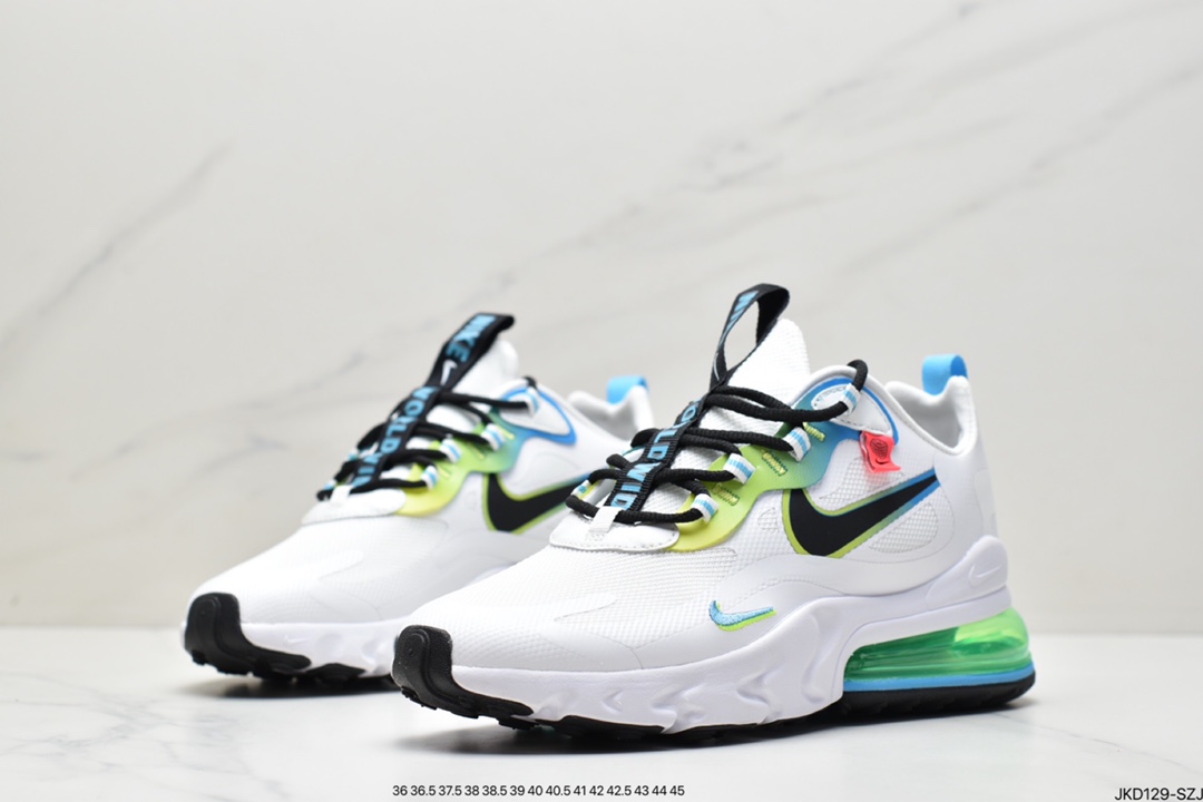 160 耐克Nike Air Max 270 React 270瑞亚赛车系列透气后半掌气垫百搭运动慢跑鞋 CJ0620