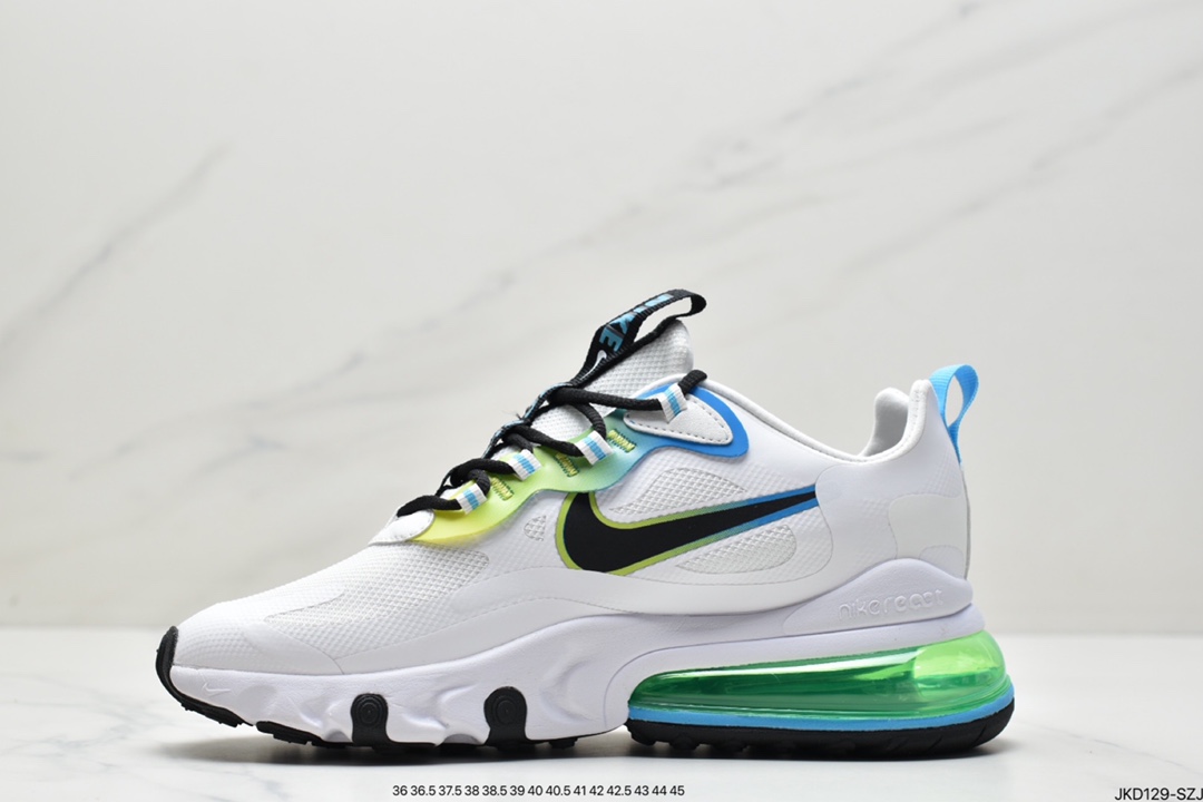 160 耐克Nike Air Max 270 React 270瑞亚赛车系列透气后半掌气垫百搭运动慢跑鞋 CJ0620