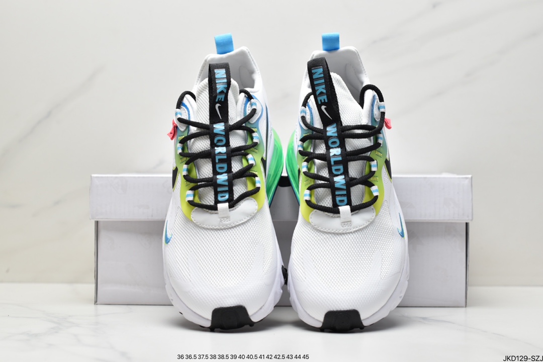 160 耐克Nike Air Max 270 React 270瑞亚赛车系列透气后半掌气垫百搭运动慢跑鞋 CJ0620