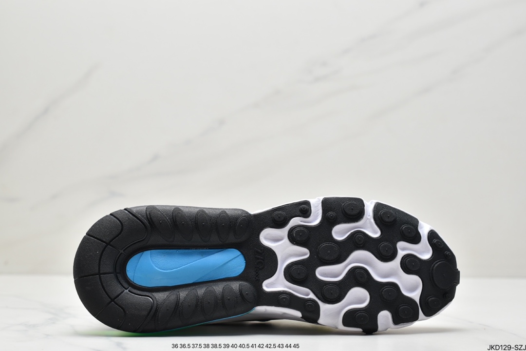 160 耐克Nike Air Max 270 React 270瑞亚赛车系列透气后半掌气垫百搭运动慢跑鞋 CJ0620
