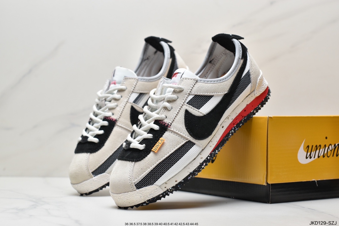 160 联乘洛杉矶知名店铺Union LA x Nike Cortez Low”Black”阿甘改良初代低帮复古经典休闲运动慢跑鞋 DR1413-007