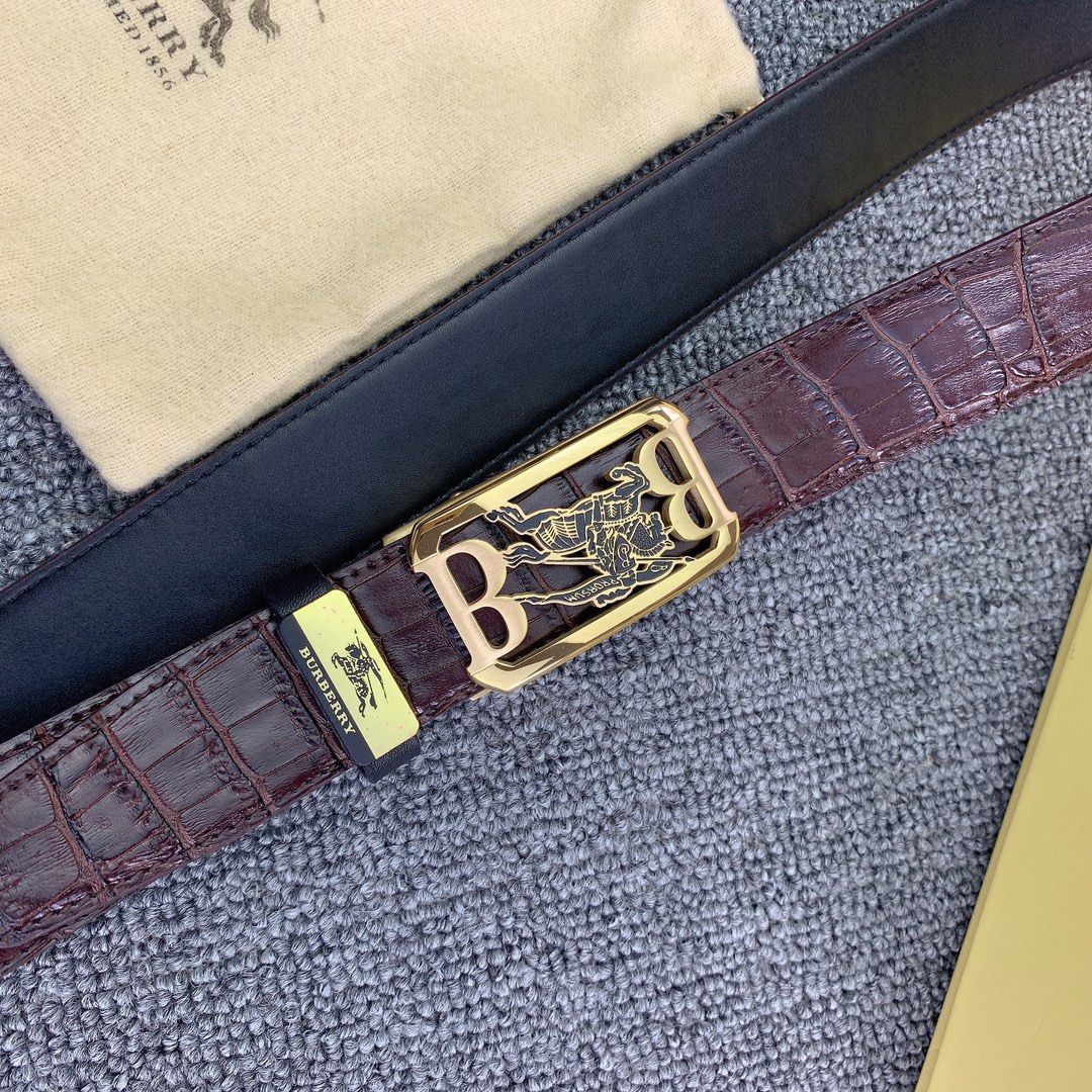 品名巴宝莉原单自动带材质原单牛皮腰带
