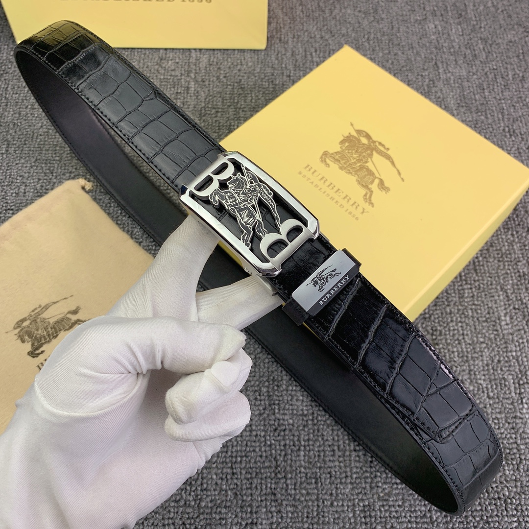 品名巴宝莉原单自动带材质原单牛皮腰带