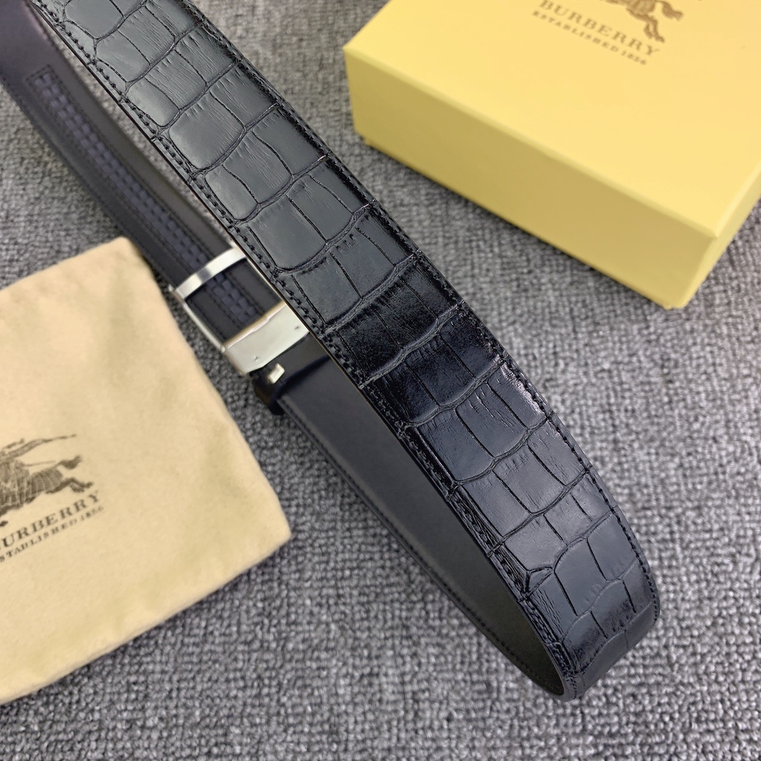 品名巴宝莉原单自动带材质原单牛皮腰带