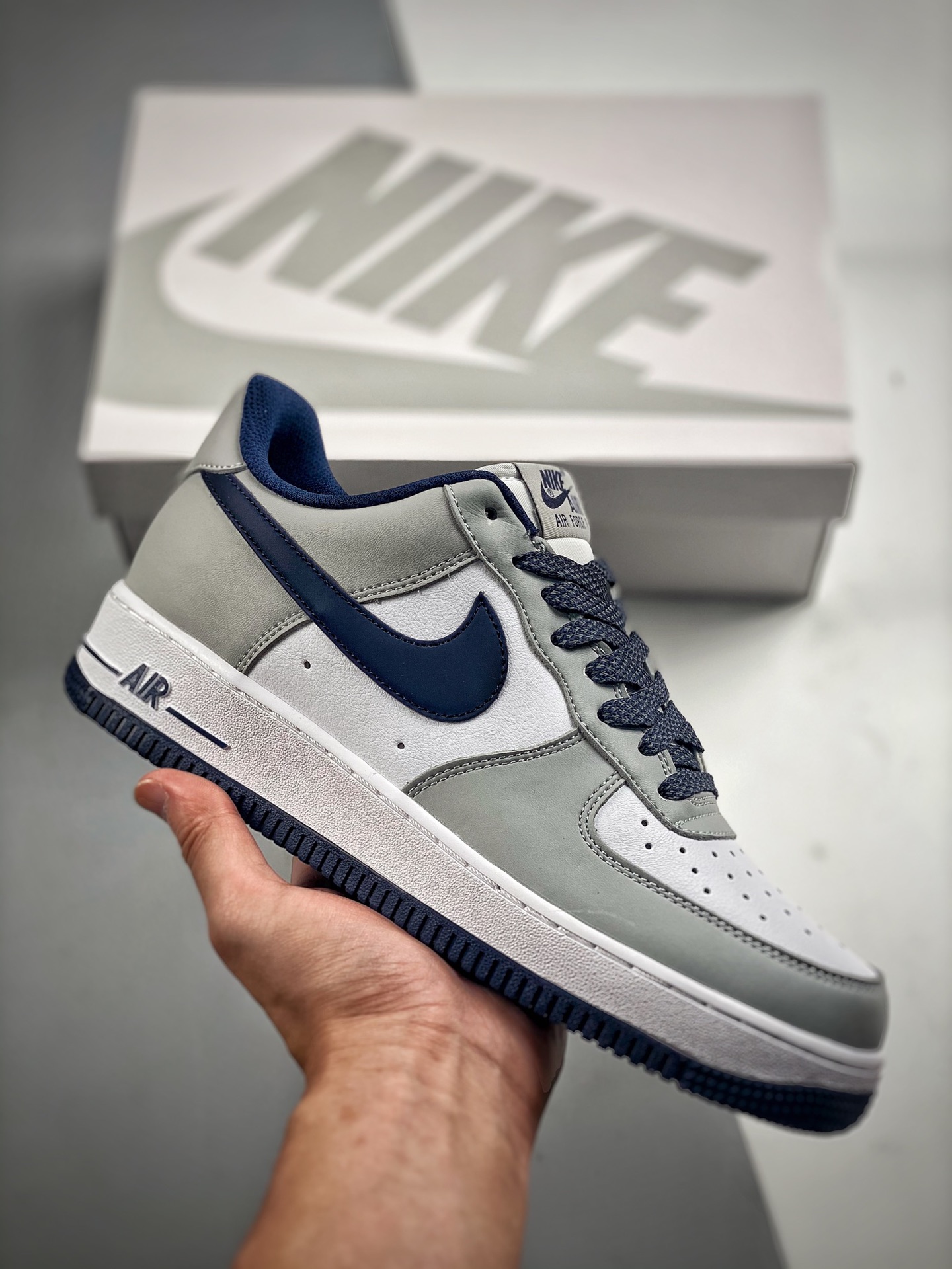 -4 Nike Air Force 1 Low'07 cielo estrellado gris azul horma original papel original crea estilo puro de fuerza aérea en…