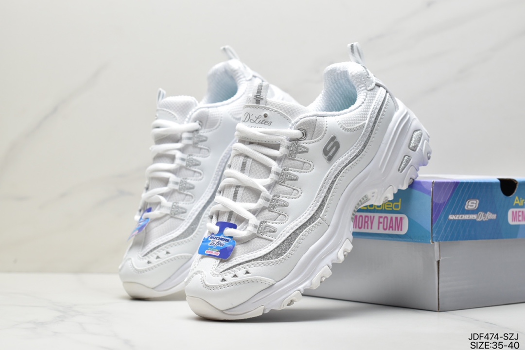 125 Skechers D”lites 1.0精英一代系列舒适熊猫老爹风厚底休闲运动复古慢跑鞋
