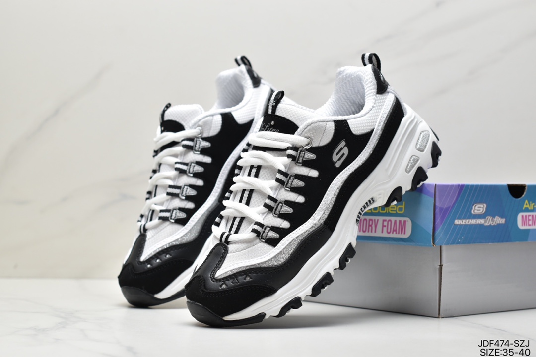 125 Skechers D”lites 1.0精英一代系列舒适熊猫老爹风厚底休闲运动复古慢跑鞋