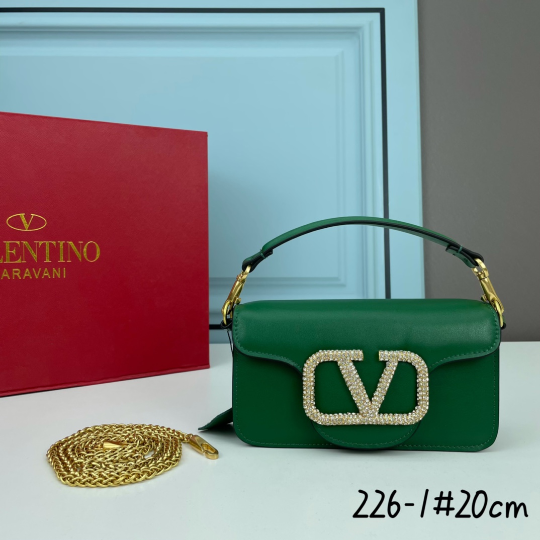 小号VALENTINO MINI LOCÒ仿水晶装饰手袋-VLogo Signature施华洛世奇®仿水