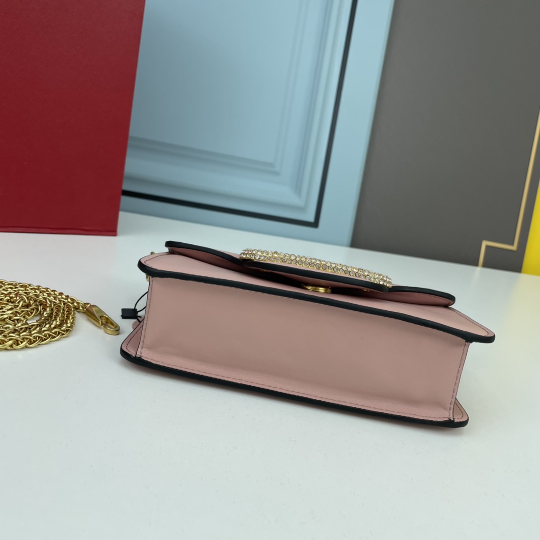 小号VALENTINO MINI LOCÒ仿水晶装饰手袋-VLogo Signature施华洛世奇®仿水