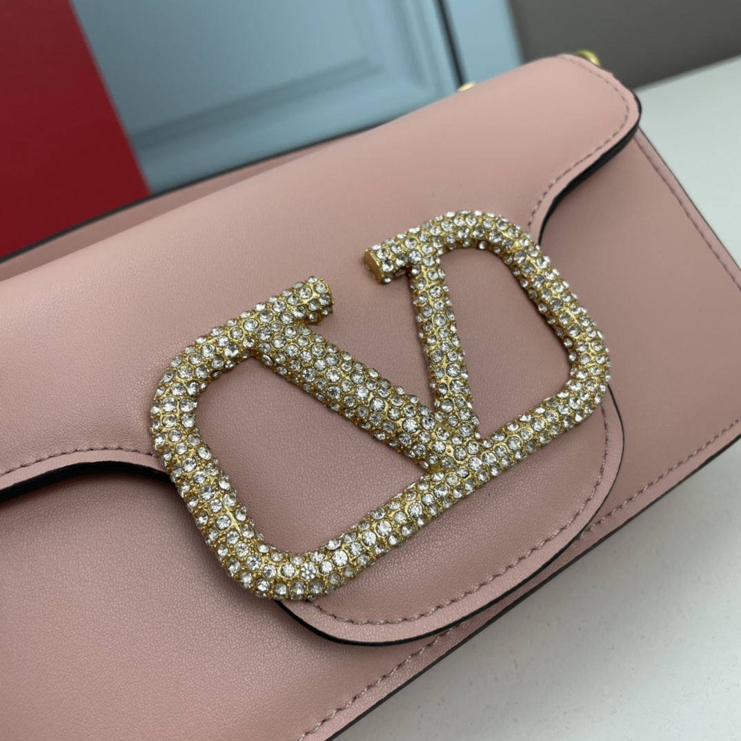 小号VALENTINO MINI LOCÒ仿水晶装饰手袋-VLogo Signature施华洛世奇®仿水