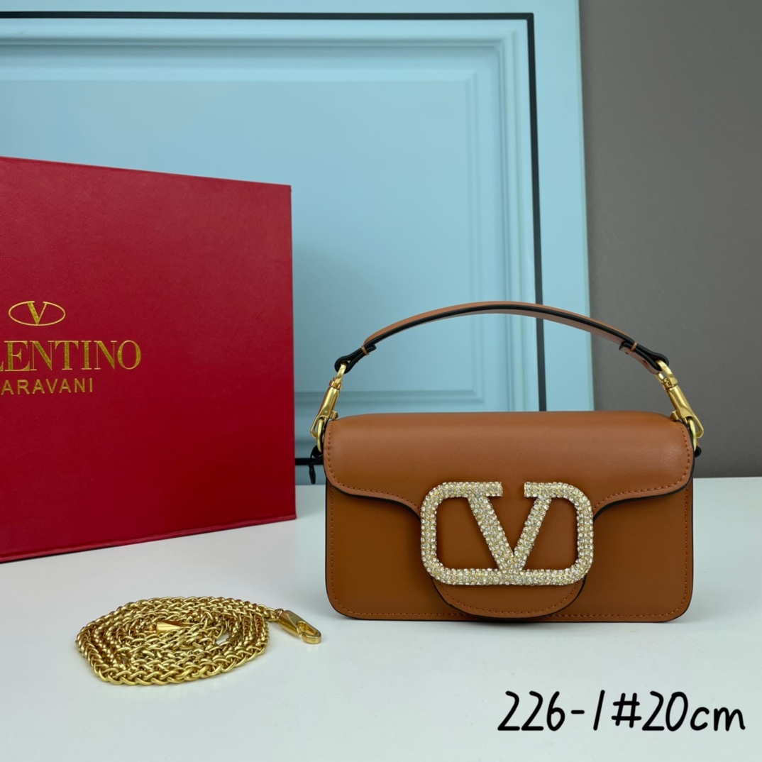 小号VALENTINO MINI LOCÒ仿水晶装饰手袋-VLogo Signature施华洛世奇®仿水