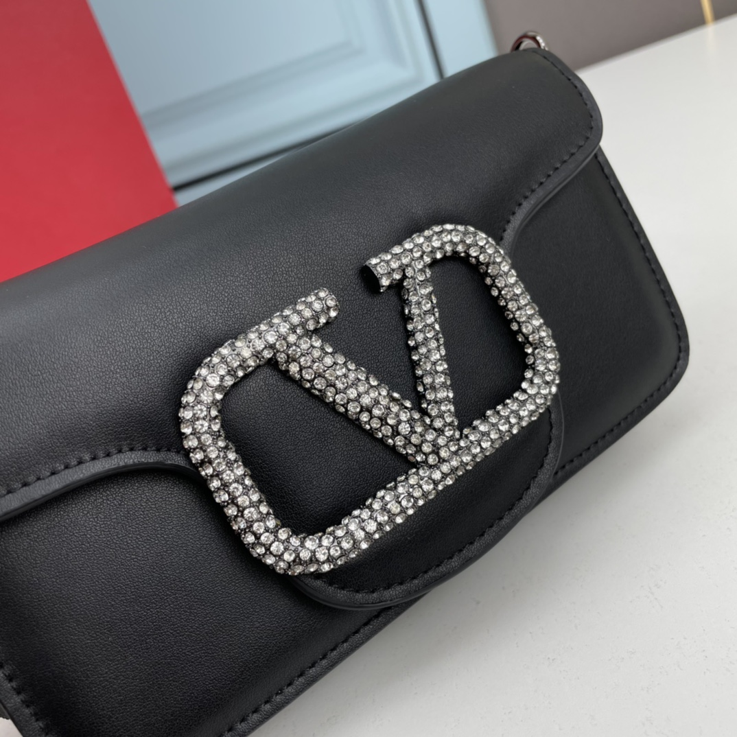 小号VALENTINO MINI LOCÒ仿水晶装饰手袋-VLogo Signature施华洛世奇®仿水