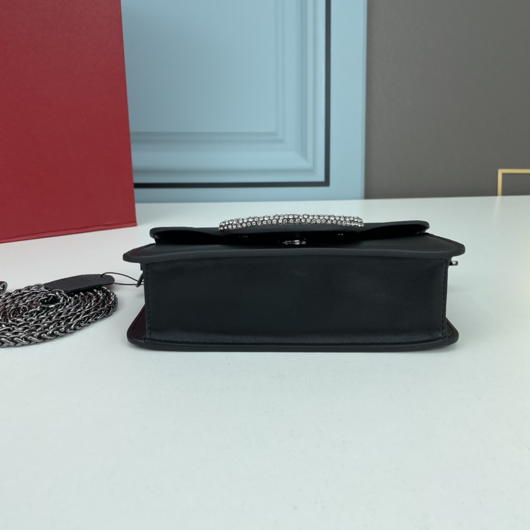 小号VALENTINO MINI LOCÒ仿水晶装饰手袋-VLogo Signature施华洛世奇®仿水