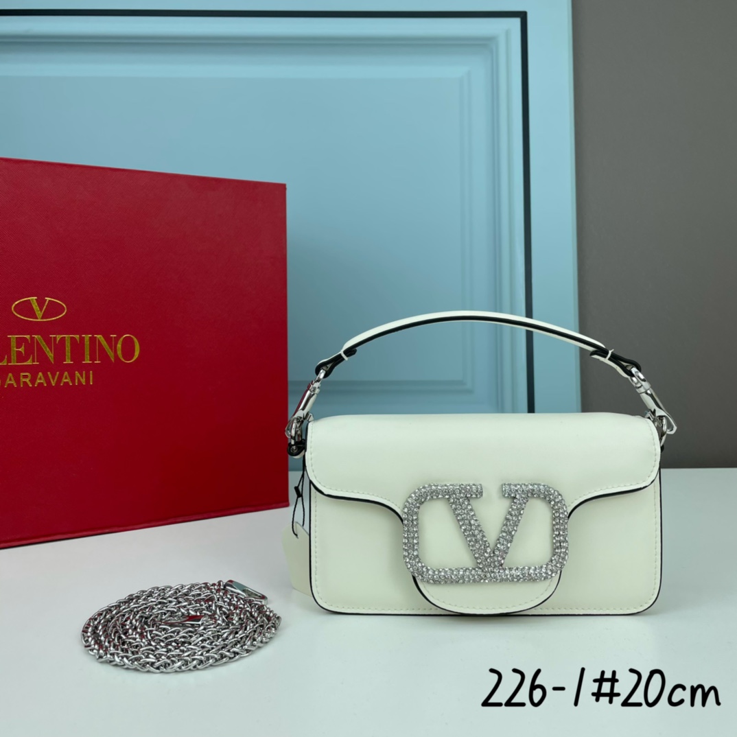 小号VALENTINO MINI LOCÒ仿水晶装饰手袋-VLogo Signature施华洛世奇®仿水