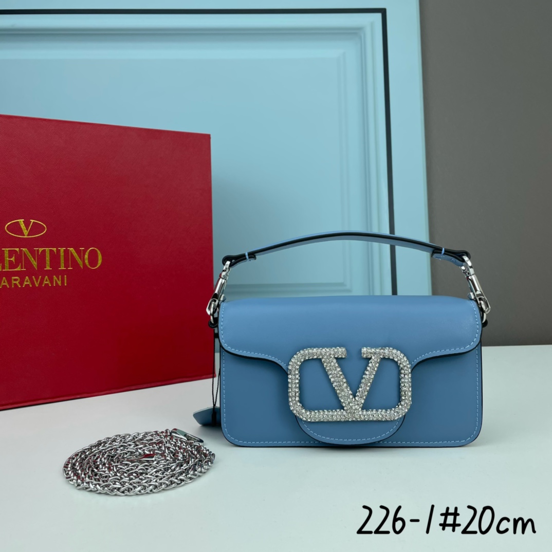 小号VALENTINO MINI LOCÒ仿水晶装饰手袋-VLogo Signature施华洛世奇®仿水