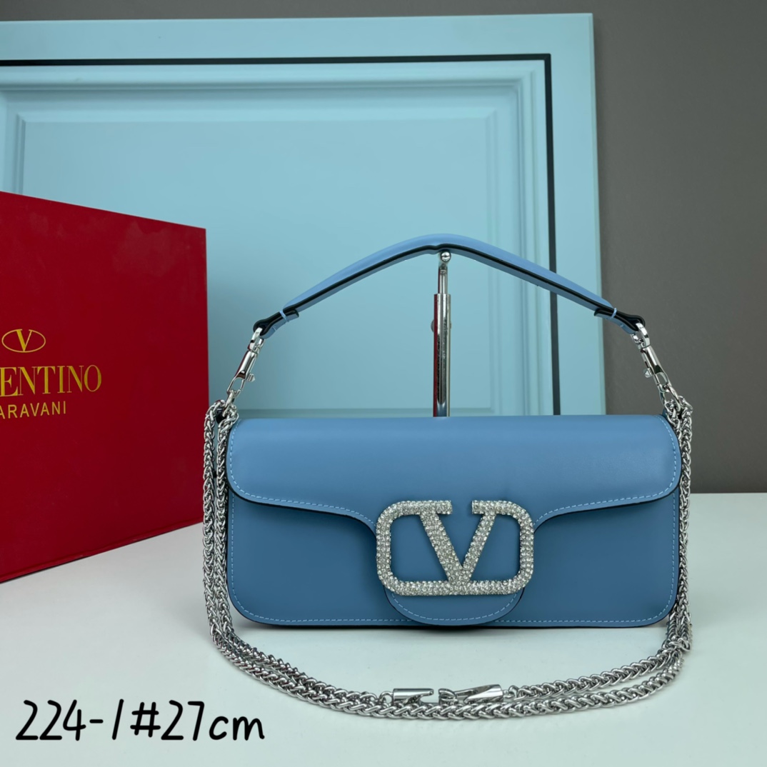 大号VALENTINO MINI LOCÒ仿水晶装饰手袋-VLogo Signature施华洛世奇®仿水
