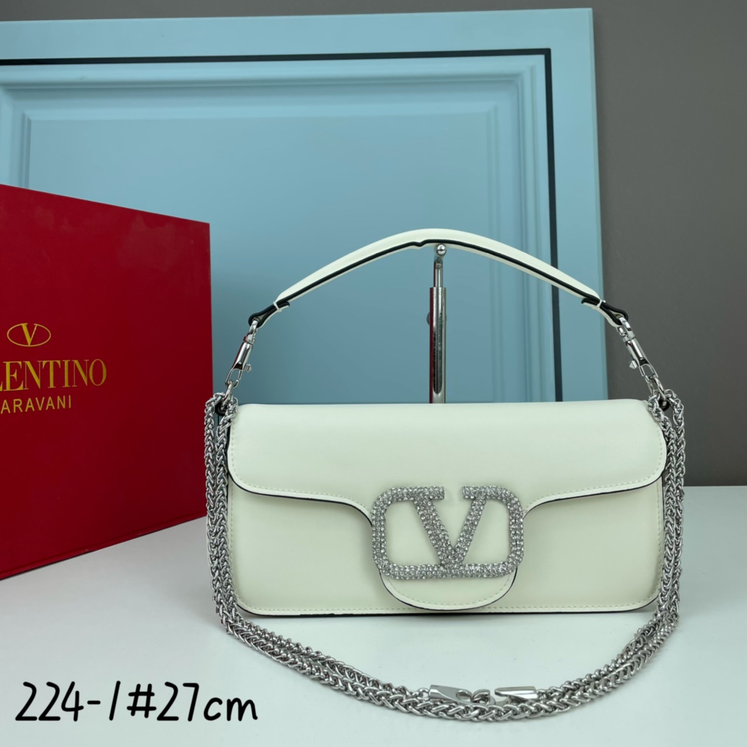大号VALENTINO MINI LOCÒ仿水晶装饰手袋-VLogo Signature施华洛世奇®仿水