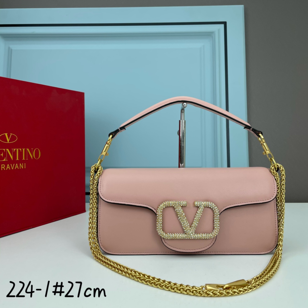 大号VALENTINO MINI LOCÒ仿水晶装饰手袋-VLogo Signature施华洛世奇®仿水