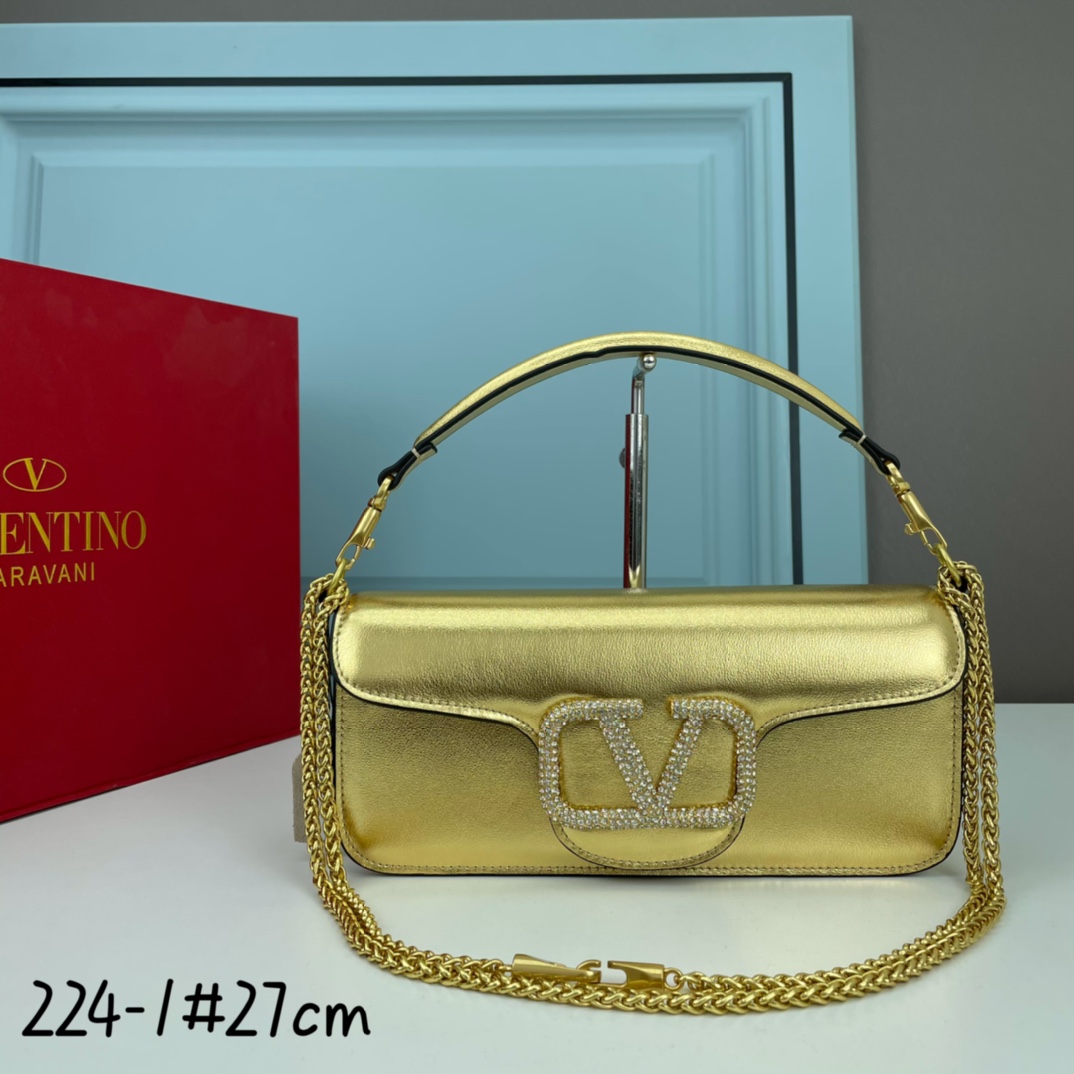 大号VALENTINO MINI LOCÒ仿水晶装饰手袋-VLogo Signature施华洛世奇®仿水