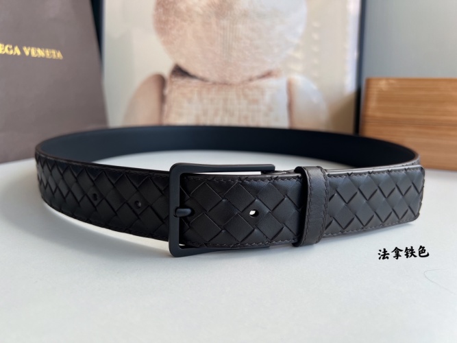 Bottega Veneta Woven Leather Belt with Matte Black Buckle 1 Bottega Veneta Woven Leather Belt with Matte Black Buckle