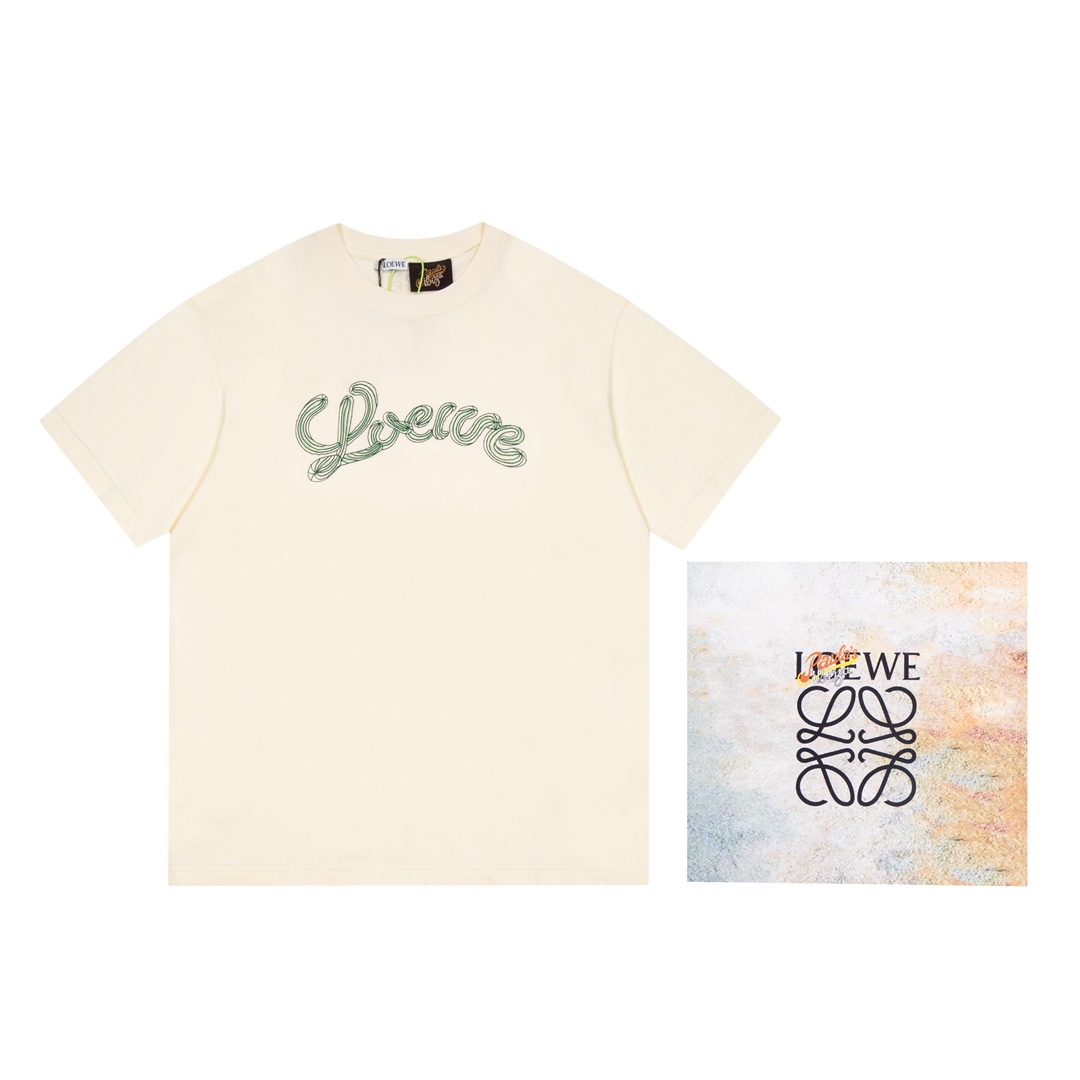 🅿️115 Nº de modelo A82-1 Tallas XS-S-M-L, colores albaricoque/negro, unisex. LOEWE Loewe 2022FW Camiseta de …