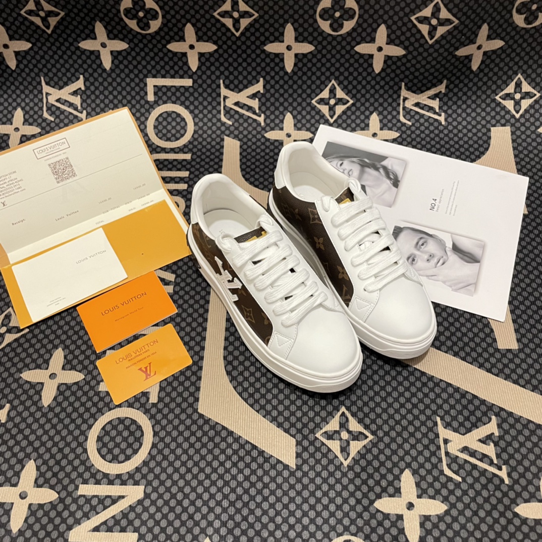 Louis Vuitton Skateboard Shoes Casual Shoes White Splicing Calfskin Cowhide Denim TPU Casual