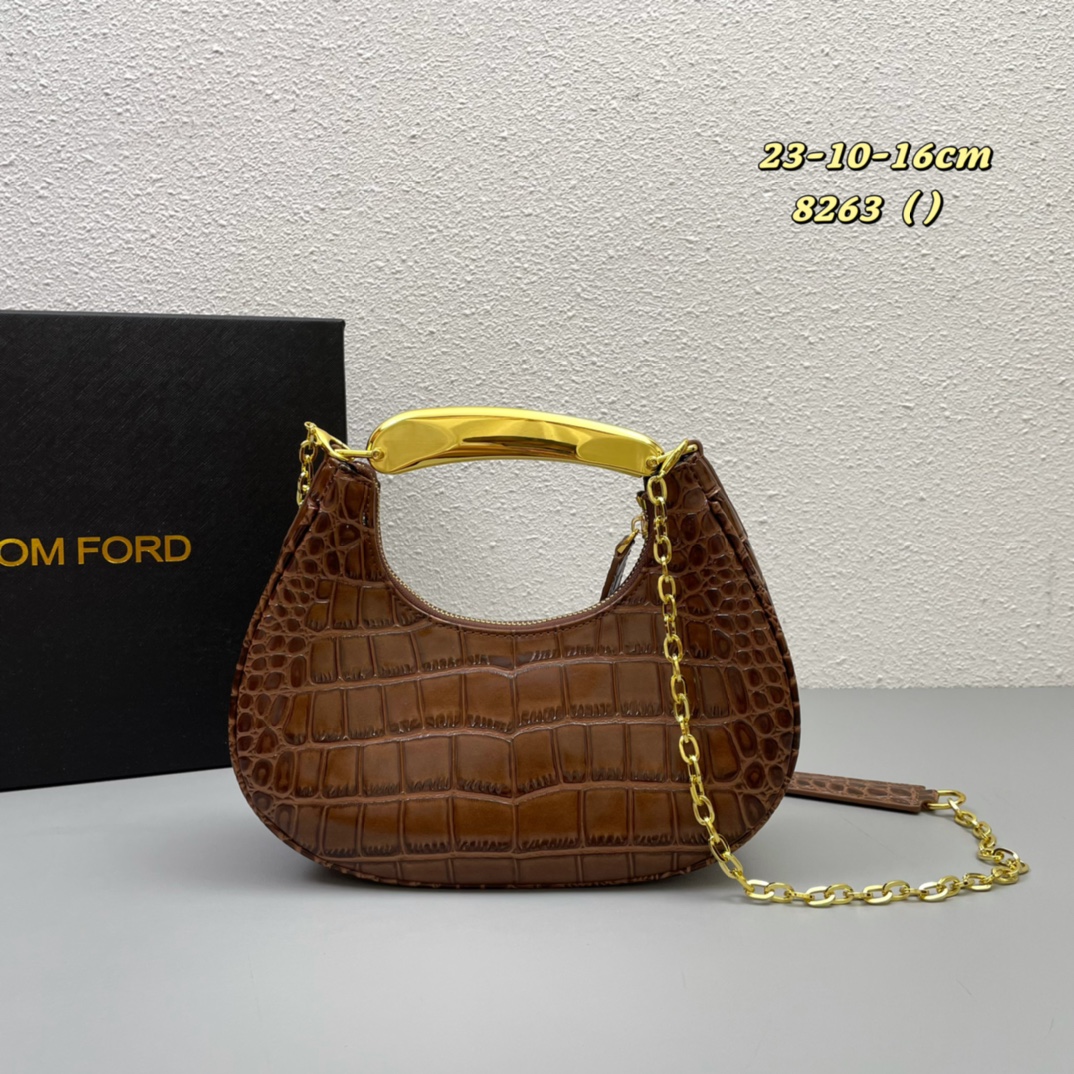 400 配盒子TOM FORD新款鳄鱼纹单肩包