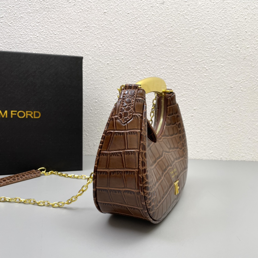 400 配盒子TOM FORD新款鳄鱼纹单肩包