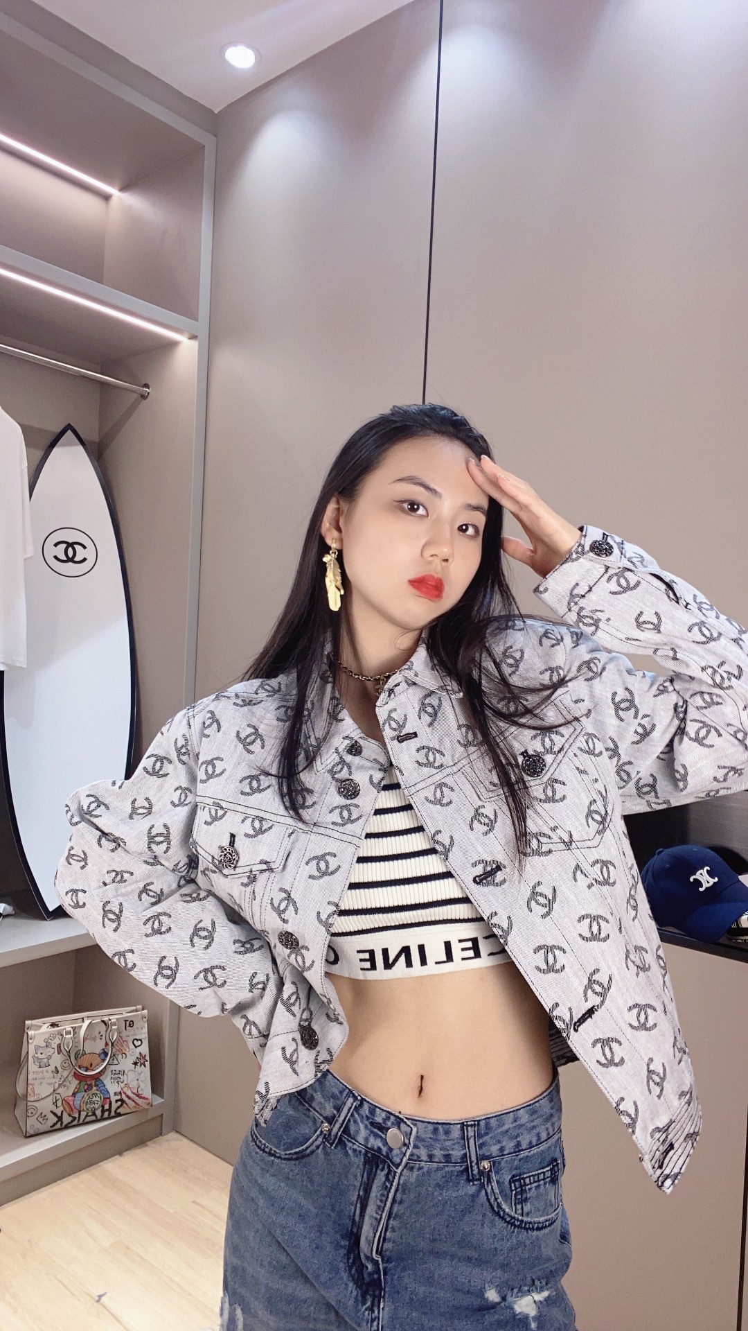 2022Chanel 2022ss满印小香风牛仔外套