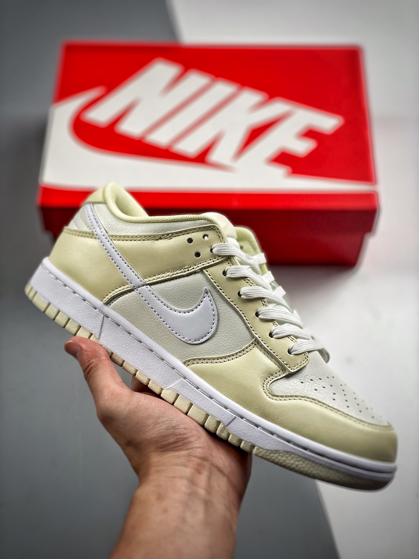 -4 Nk Dunk SB Low Leche de coco, beige, fabricado por una gran fábrica original, fotos reales de estreno, materiales de…