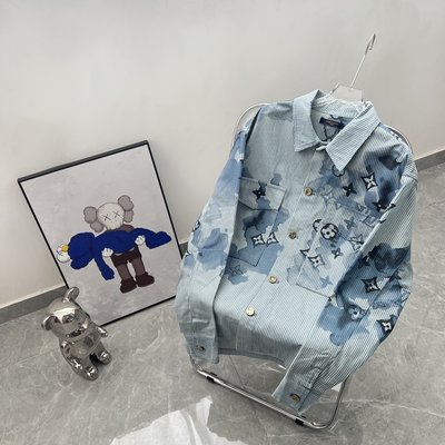 Louis Vuitton Clothing Coats & Jackets Shirts & Blouses Blue Printing Long Sleeve
