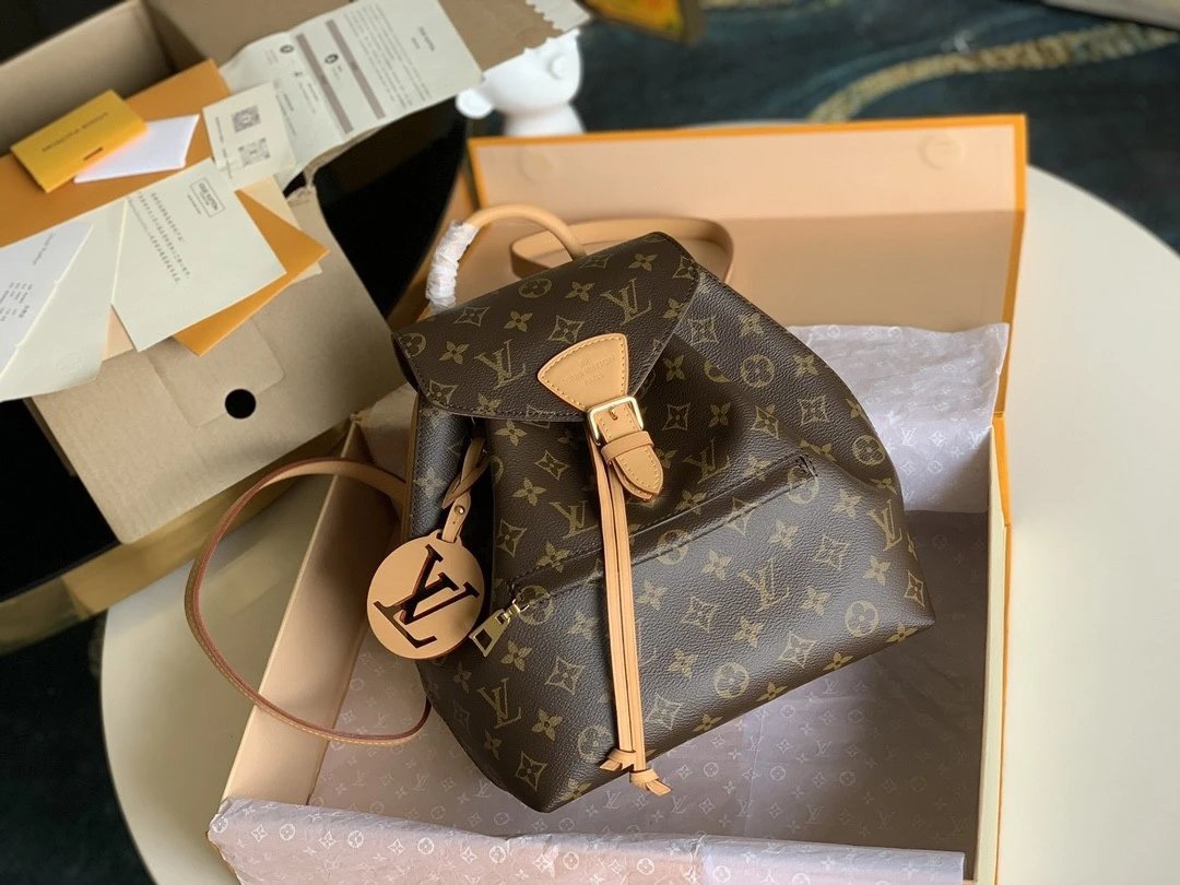 Louis Vuitton LV Montsouris Backpack Saddle Bags Women Monogram Canvas Cowhide M45501