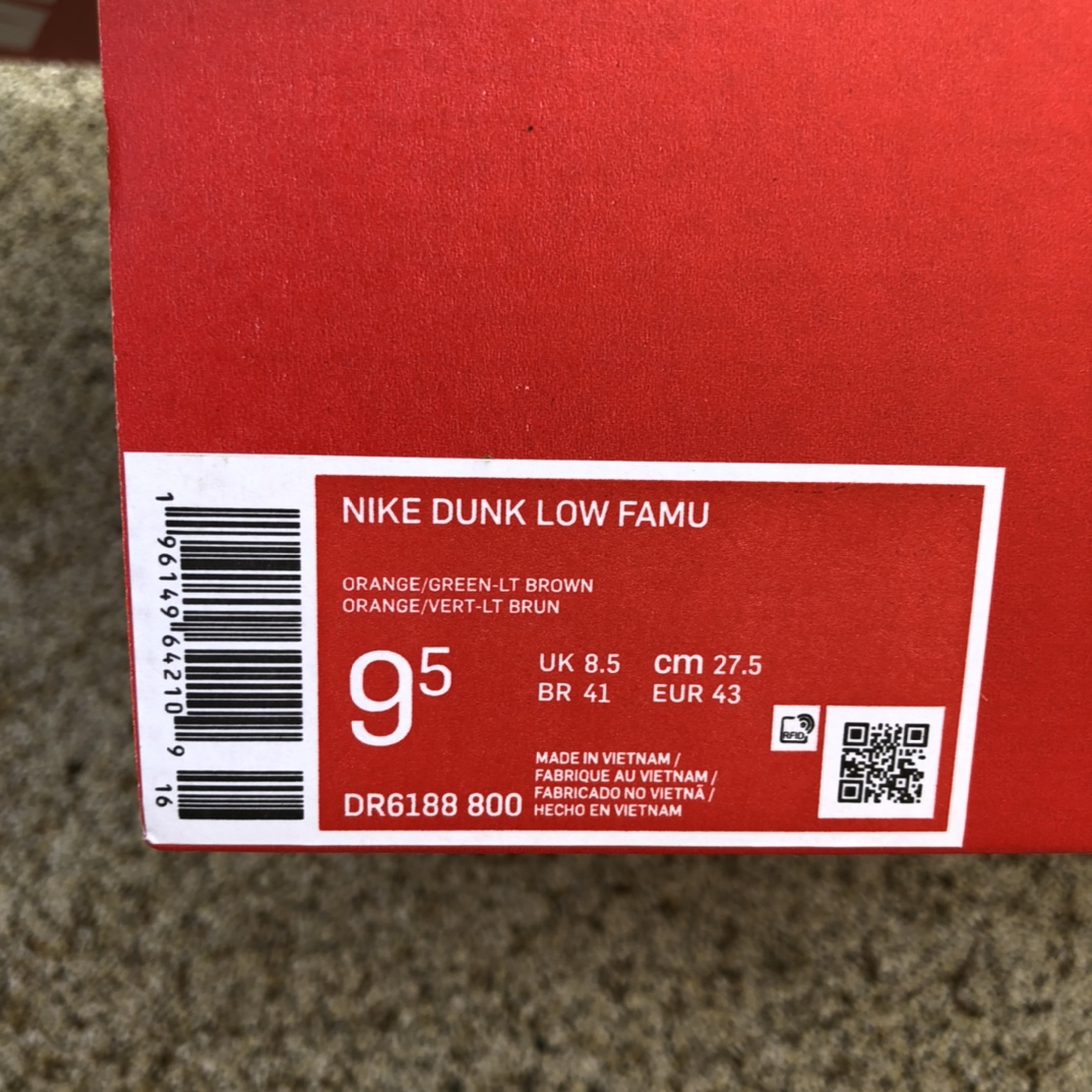 400  Nike Dunk Low 复古低帮滑板鞋 dr6188-800   Dunk白橙绿low 尺码：36-47.5