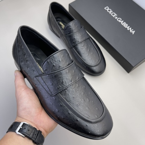 Dolce & Gabbana Heren Loafers - Zwart Leer met Struisvogelmotief, Maat 38-45 1 Dolce & Gabbana Heren Loafers - Zwart Leer met Struisvogelmotief, Maat 38-45