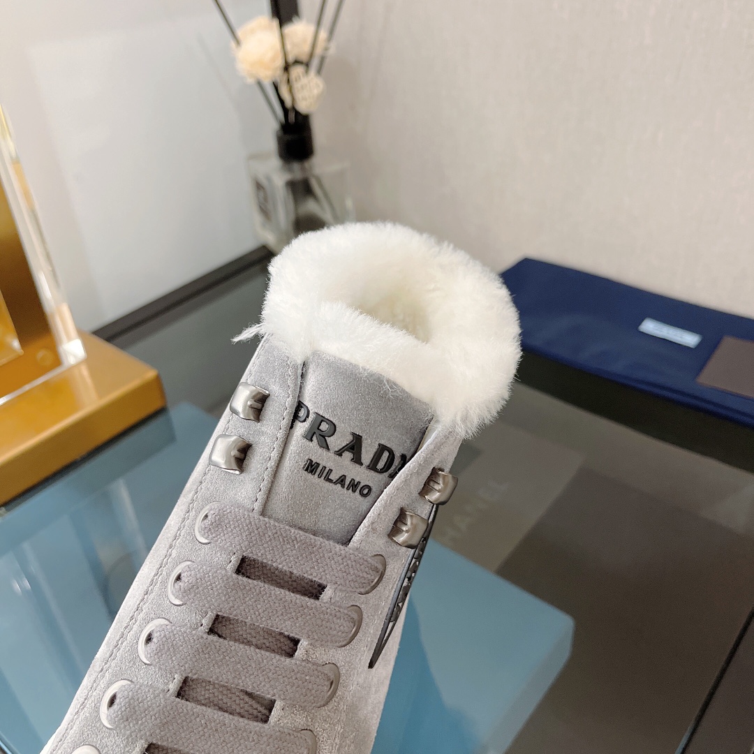 Prad*a普拉达新款W/F中帮羊毛里休闲鞋 7