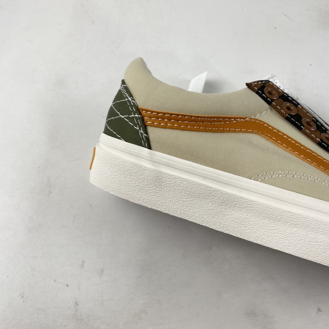 Vans Old Skool Brown Checkerboard Stitching Presbyopia Flat Replacement Printing Low Top Casual Canvas Shoes VN0A5JMI94R