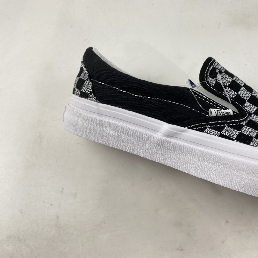 Vans Classic Slip-On98 DX black and gray plaid lazy one pedal canvas shoes VN0A7Q58BLK