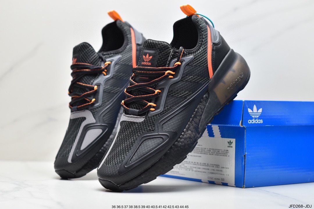 Adidas cushioning running shoes Yi Yang Qianxi same style Adidas Originals ZX 2K Boost new popcorn cushioning casual sports running shoes FZ3323