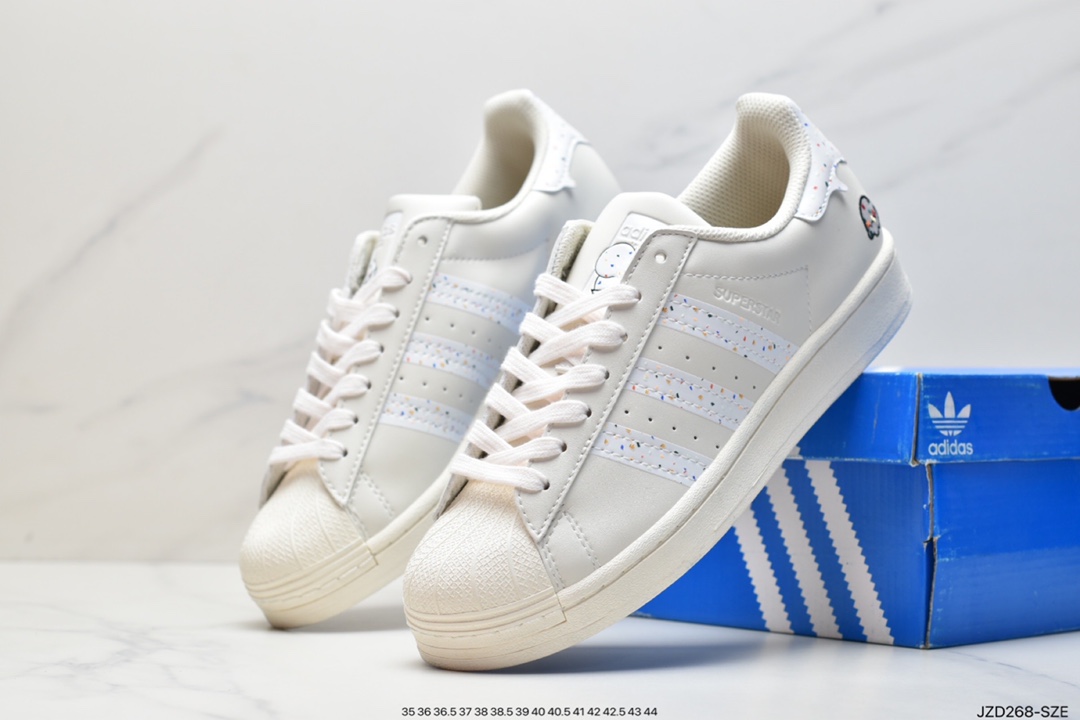 Adidas clover Originals Superstar ”Sail/Green/Lace” shell head series low help FY9022