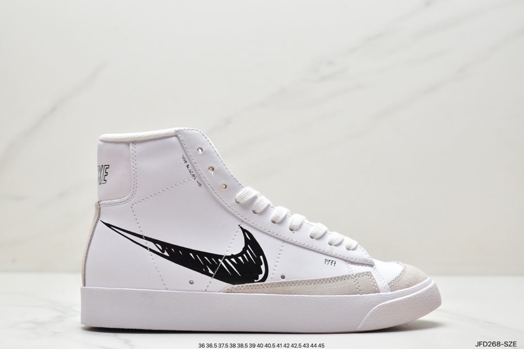 170 Nike Blazer MID 77 Vntg开拓者涂鸦高帮板鞋CW7580-101
