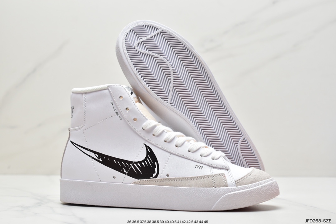 170 Nike Blazer MID 77 Vntg开拓者涂鸦高帮板鞋CW7580-101